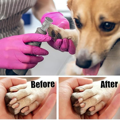 Diamond Dog Nail Grinder Bits - FOCSTOL Diamond Rotory Bit for Dogs&Pets, 2pcs 1/8'' Rotary Nail Grinder Bits for Animals Nail Care (Type E)