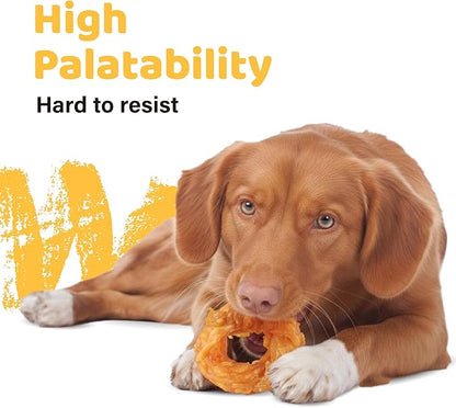 iPaw Turkey Tendons for Dogs, 100% Turkey and US Sourced Raw Material, Hypoallergenic, All Natural Human Grade Puppy Chew, Rawhide Alternative Dog Treats, 4 Units/Pack Ring (Small)