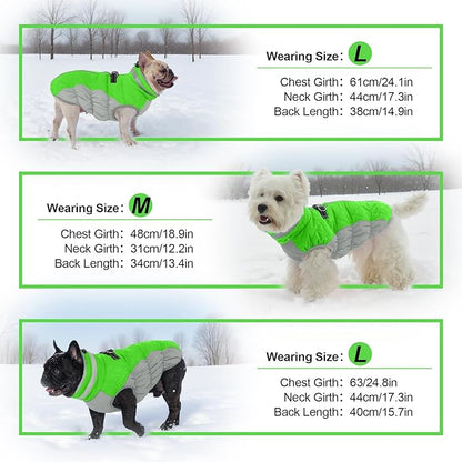 Warm Dog Coats for Large Dogs, Waterproof Dog Jacket with Harness Built in, Zipper Clousure, Fleece Lining, Turtleneck, for Cold Weather, Snowsuit for German Shepherd, Weimaraner, Labrado XXXL