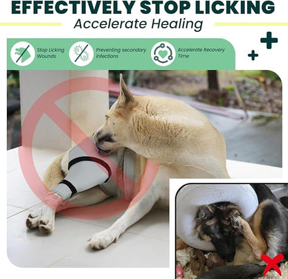 Dog Rear Leg Sleeve to Prevent Licking - Breathable Adjustable Durable Material - Single Sleeve for Back Hind Leg Wound Recovery ACL TPLO Surgery(Right-2XL)