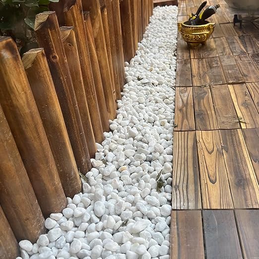 20lb White River Rocks for Landscaping, 5/8 Inch Natural Pebbles for Indoor Plants, Snow White Decorative Stones, Ideal for Fish Tank, Vases, Crafting, Home Decor and Garden Rocks