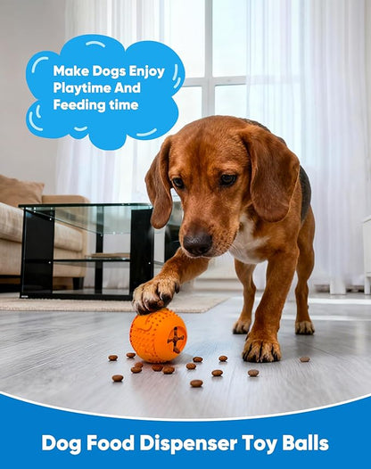 Deeow Rubber Dog Chew Toy Ball - Stuffable Treat Dispenser for Pet Chewers' Dental Care and Boredom Relieve, Food Grade TPR Teething Shell, Enrichment Puzzle Feeder for Small Medium Large Dogs -Red