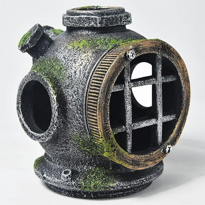 PTFJZ Fish Tank Decorations Betta Fish Accessories Disney Aquarium Decorations Clownfish House for Sleep Rest Hide and Play Scuba Helmet Wreckage Aquarium Décor Backgrounds