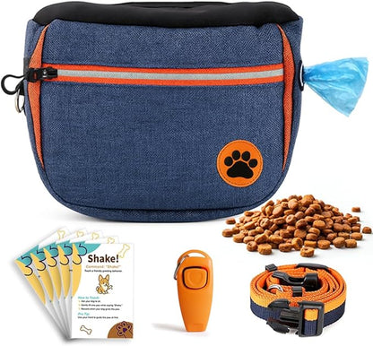Dog Treat Pouches Bag for Training – Removable Liners, Large Opening Capacity Treat Bag with Clicker, Training Guide, Waist Strap Clip Treat Fanny Pack for Dog Training and Walking
