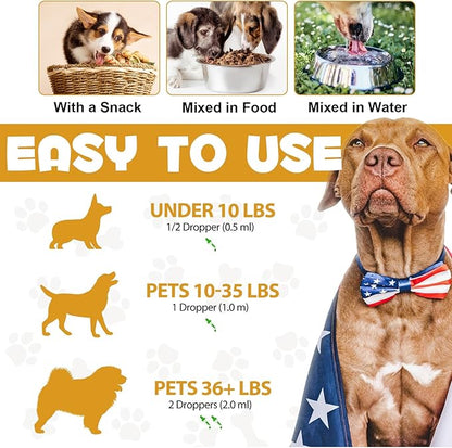 Allergy Relief Drops for Dogs,Allergy and Immune,Immune Support Supplement,Dog Supplement,Natural Pet Supplement for Dog Allergy Relief with Turmeric & Milk Thistle