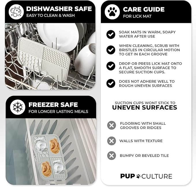 Pup Culture Dog Lick Mat for Dogs (2 Pack), Feeding Pad for Anxious Pets Plus 4 Different Puzzles for Mental Stimulation for Dogs - Supports Mental, Dental, and Digestive Health - Heavy Duty