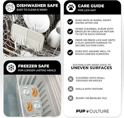 Pup Culture Dog Lick Mat for Dogs (2 Pack), Feeding Pad for Anxious Pets Plus 4 Different Puzzles for Mental Stimulation for Dogs - Supports Mental, Dental, and Digestive Health - Heavy Duty