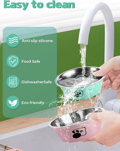 Slow Feeder Dog Bowls,6cups Large Capacity,Set of 2,Including Two Bowls and one Slow Feeder Insert,Suitable for Large and Medium-Sized Dogs