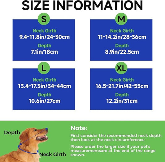Dog Cone Collar S, Soft Cones for Large Medium Small Dogs,Adjustable Dog Cone Alternative to Stop Licking, Comfy Elizabethan Collar for After Surgery Wound Healing & Hot Spots Blue