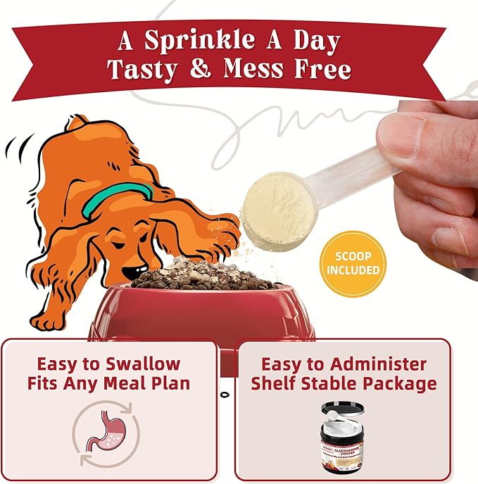 ZEBORA Glucosamine for Dogs - Joint Supplement for Dogs - Glucosamine Chondroitin, MSM, Omega-3, Collagen, Dog Hip and Joint Pain Relief, Support Mobility, Cartilage for Small & Large Breeds, 270g