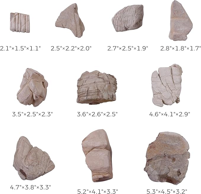 FISCAPE 2-4 Inches Natural Pagoda Rock 10 PCS Aquarium Rocks for Aquascaping, Aquarium Landscaping, Terrariums, Fish Tank Decoration, Vivariums, Paludarium, Reptile and Amphibian Enclosures
