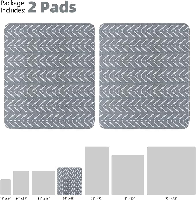 PUPTECK Reusable Dog Pee Pads Washable - Waterproof Puppy Potty Training Pads Whelping Mat, Fast Liquid Absorbing Non-Slip Pet 36" x 41"