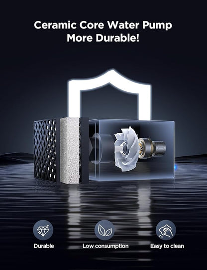 7L/1.8Gal Dog Water Fountain for Large Dog, FEELNEEDY Dog Water Bowl Dispenser Pet Water Fountain, Water Dispenser for Dogs with Ultra Quiet Pump for Multiple Cats, Dogs, Pets (FN-W05, Blue)