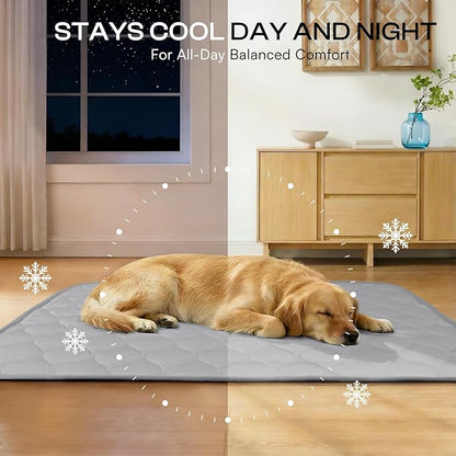 Luciphia Waterproof Cooling Mat for Dogs Couch Cover Q-MAX>0.5, Leakproof Pet Pad Non-Slip Throw Blanket for Cat Puppy Crate Bed Protector Outdoor (Cloud Grey, 30x40 inches)