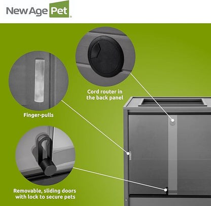 New Age Pet® Madagascar Vertical Reptile Lounge Habitat, (30" L x 24" W x 36" H) Arboreal Chameleon Cage Made with ECOFLEX®, Non-Toxic & Eco-Friendly Materials, Quick & Easy Assembly