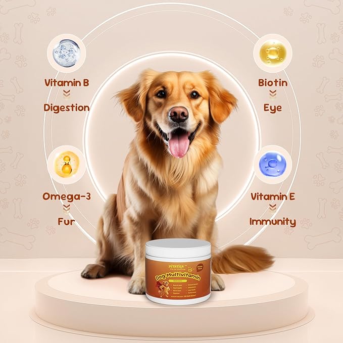 Multivitamin for Dogs - All-in-One Daily Supplement | Supports Joint, Heart, Skin, Digestion, Immune System & Liver Health (120 Chews Chicken)