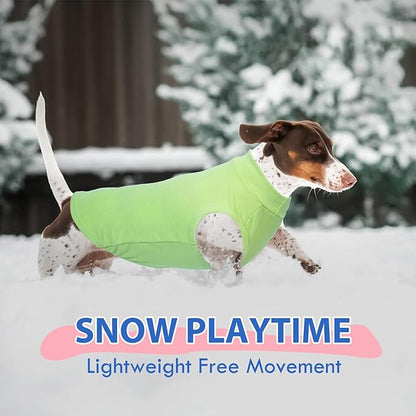 Dog Sweater Fleece Vest - Green, M - Pullover Warm Jacket | Stretchable Small Dogs Sweatshirt, Lightweight Winter Sweater,Shih Tzu,Birthday Pet Outfit