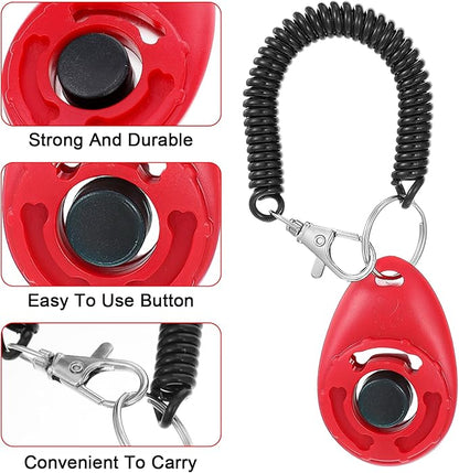 18 Pieces Dog Training Clicker, Pet Behavioral Training Clickers with Wrist Strap for Dogs Cats Puppy Birds Horses(Multicolor)