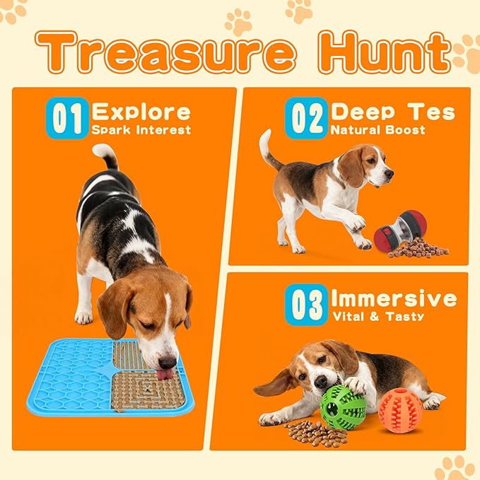fyfracing 9-in-1 Interactive Dog Toys Set: Mental Stimulation Puzzle, Treat Dispenser Ball & Chew Toys，Lick Mat – Boredom Buster Combo to Keep Small, Medium Dogs Busy & Engaged