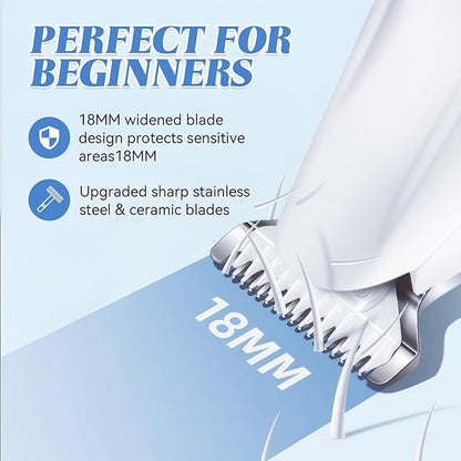 Professional Dog Paw Trimmer Electric, Pet Paw Trimmer with LED Light, Pet Hair Clippers Rechargeable Low Noise, Grooming Shaver for Dogs Cats Eyes Face Ears Feet Rump Hair, Waterproof, Cordless