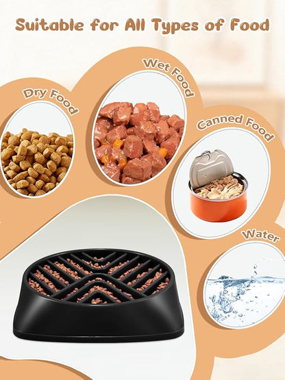 KASBAH Slow Feeder Dog Bowls Large Breed, Holds 5 Cups Wet or Dry Food for Large and Medium Dogs,Puzzle Maze for Fast Eaters,Square Base,Non-Slip, Made Without BPA,Helps Prevent Bloat & Aid Digestion