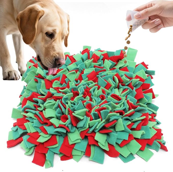 Snuffle Mat for Dogs - Christmas Dog Toys, Sniff Mats for Dogs - Nosework Training Mats for Foraging Instinct, Enrichment Toys for Small/Medium/Large Pets