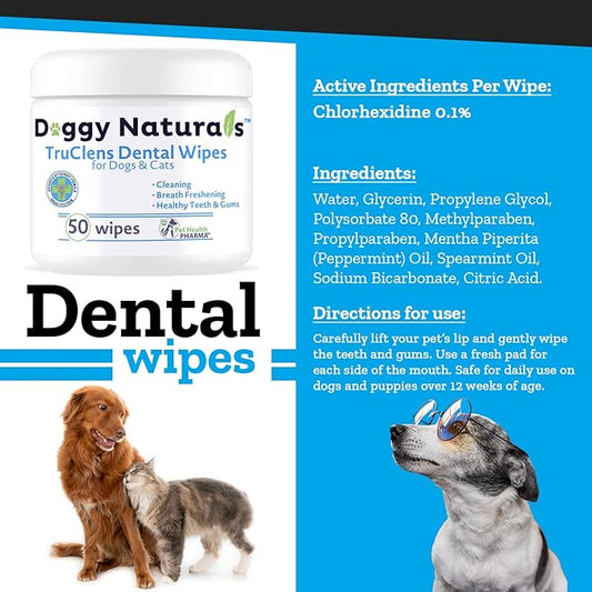 Truclens Dental Wipes fro Cats and Dogs (50 Count)…