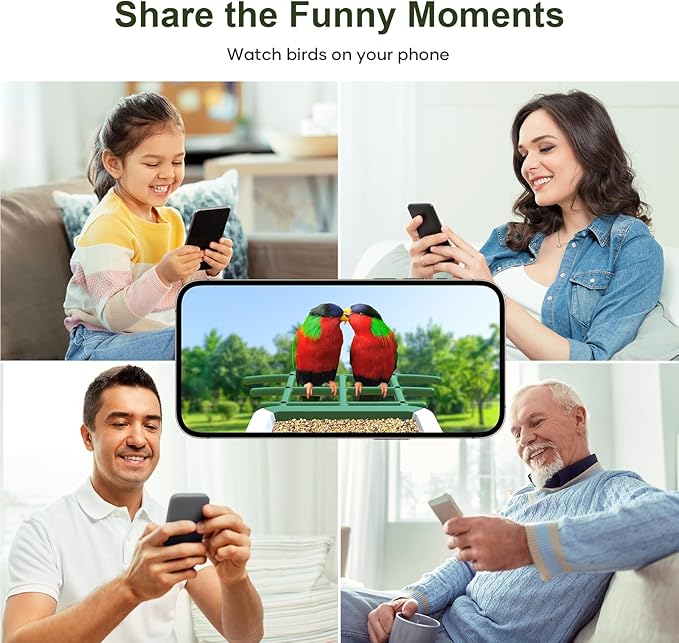 Smart Bird Feeder with Camera: Solar Powered Birdhouse with AI Recognition, Wireless Bird House with Camera for Outdoor, Unique Birthday Gifts for Mom Dad