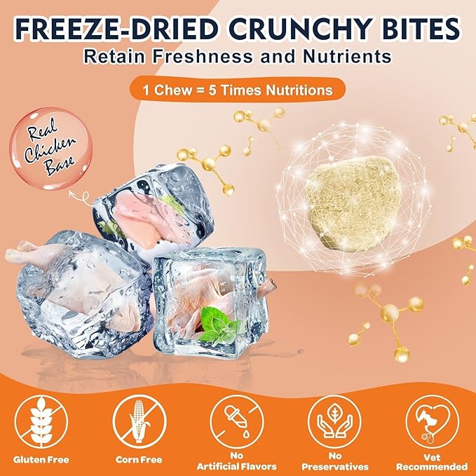 NATURE TARGET Glucosamine Joint Supplement for Dogs, Chondroitin, Omega-3, MSM, Hemp, Turmeric for Pain Relief, Dog Joint Supplement with Calcium for Bone Health, 120 Chicken Flavored Crunchy Chews