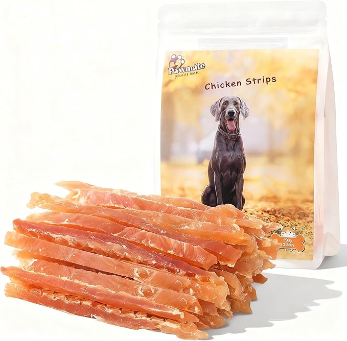 Chicken Jerky Strips Dog Treats, Natural Dehydrated Chicken Snacks w/Taurine, Soft & Chewy Training Treats for Small Medium Large Dogs, Rawhide-Free, Grain-Free, 10.6 oz