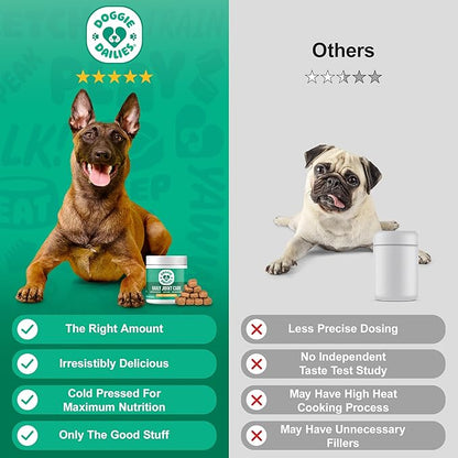 Doggie Dailies, Hip and Joint Supplement for Dogs, Glucosamine Chondroitin, Premium Hip and Joint Chews for Dogs All Breeds & Sizes, Dog Vitamins and Supplements, (Chicken) 225 Chews