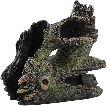 Tyenaza Trunk Aquarium, Aquarium Driftwood Ornaments Resin Wood Trunk Fish Tank Decoration Betta Fish Hideout Caves Decorations for Turtles, Reptiles