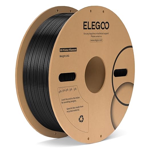 ELEGOO PC Filament 1.75mm Black 1KG, Tough and Durable Professional 3D Printer Filament Dimensional Accuracy +/- 0.05mm 1KG Spool Heat Resistant 3D Printing Polycarbonate Material