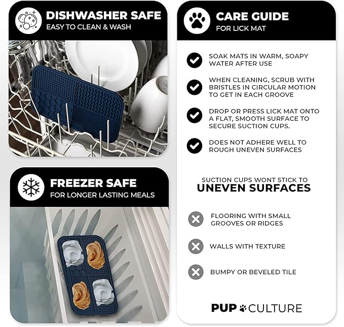 Pup Culture Dog Lick Mat for Dogs (2 Pack), Feeding Pad for Anxious Pets Plus 4 Different Puzzles for Mental Stimulation for Dogs - Supports Mental, Dental, and Digestive Health - Heavy Duty