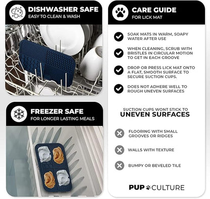 Pup Culture Dog Lick Mat for Dogs (2 Pack), Feeding Pad for Anxious Pets Plus 4 Different Puzzles for Mental Stimulation for Dogs - Supports Mental, Dental, and Digestive Health - Heavy Duty