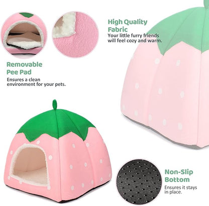 Tierecare Guinea Pig Hideout Bed Dwarf Rabbit House Cave Accessories Cozy Hide-Out for Little Bunny Hedgehog Ferret Chinchilla&Other Small Animals