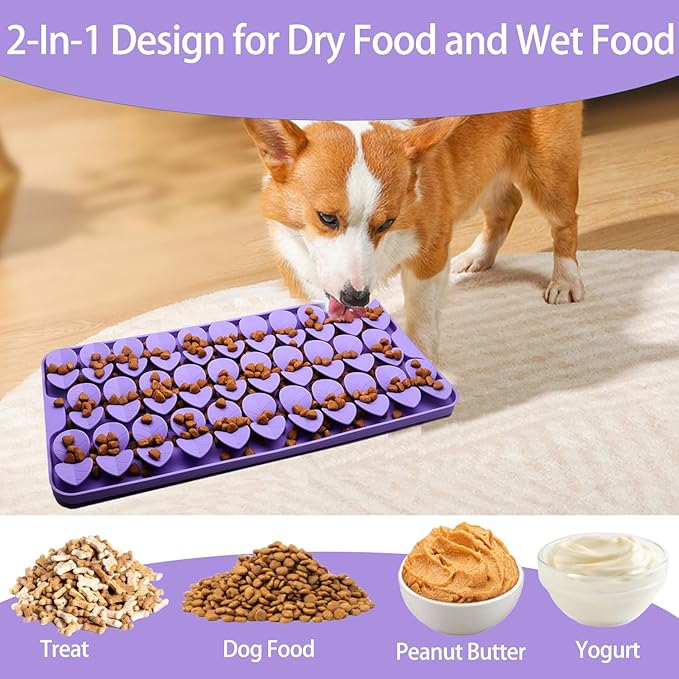 Drescu Medium Silicone Snuffle Mat for Dogs, Dog Lick Mat Slow Feeder for Slow Eating,Suction Cups Snuffle Mat for Dogs Large Breed Training Smell,Encourages Natural Foraging Skill,Sniffing