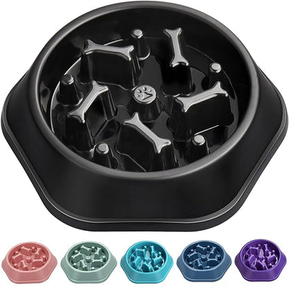 UPSKY Slow Feeder Dog Puzzle Bowl, Interactive Bloat Stop Non-Slide Lick Treat Bowl for Small Medium Dogs (Black)