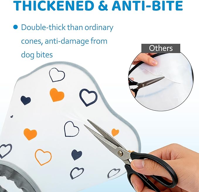 Elizabethan Dog Cone Collar, Adjustable Pet Cone to Stop Licking, Durable Plastic Neck Cone After Surgery for Small, Medium Large Dogs, Love S