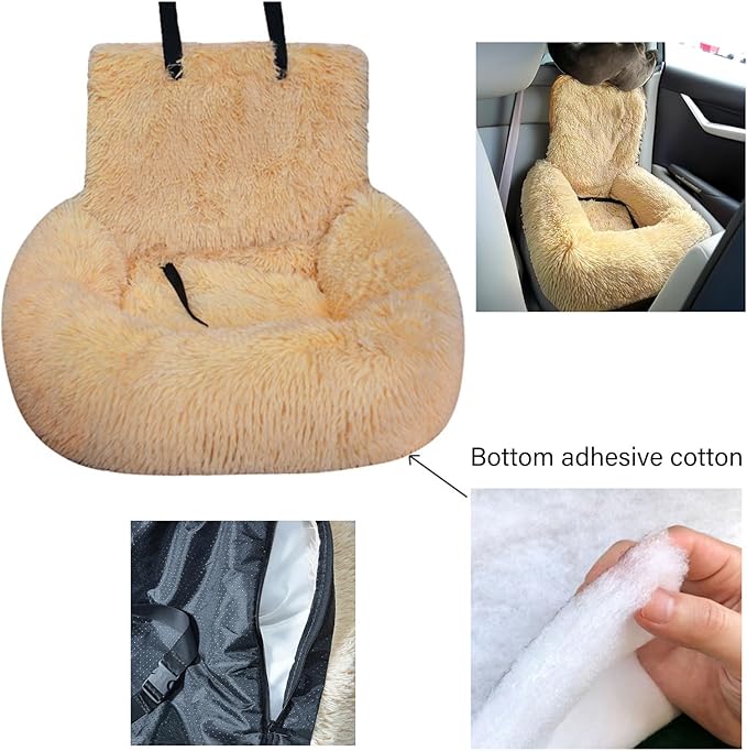Furry Warm Dog Bed for Soft Cushion Pet Bed for Travel Carseat Cushion for Breeds Road Trips