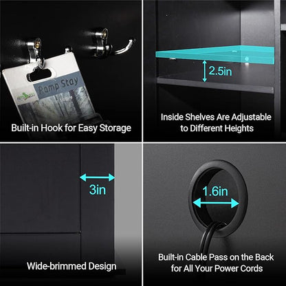 REPTI ZOO Reptile Aquarium Terrarium Wooden Stand and Cabinet with Adjustable Shelf for 48L x 18W inch Amphibian/Fish Sea Salt Water Tank Terrarium(Cabinet Only)