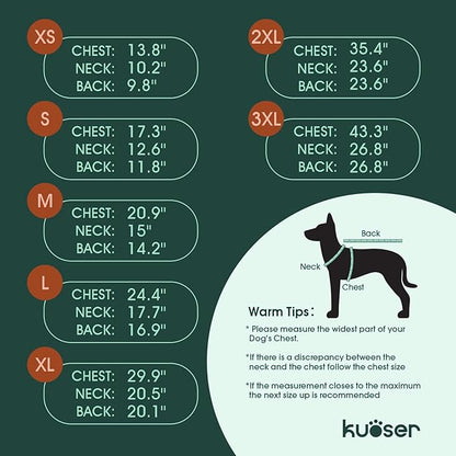 Kuoser Dog Jacket, Warm Dog Coat with Harness Built in for Small Dogs, Puppy Winter Jacket Pet Clothes for Cold Weather, Windproof Doggie Winter Vest for Chihuahua Yorkie, Blue XS