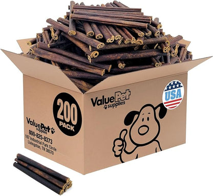 ValueBull USA Collagen Sticks for Small Dogs, 6 Inch Thin Chews, Natural Dog Treats, 200 Count Bulk Pack - Promotes Joint, Skin & Coat Health with Glucosamine and Chondroitin