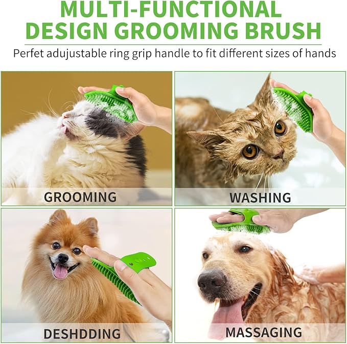 Professional 7 in 1 Dog Paw Cleaner for Dogs & Cats - Includes 1 Portable Paw Washer, 1 Bath Brush, 2 Dog Toothbrushes and 3 Absorbent Towels Note: Fits Paws 1.5 to 2.5 Inches Wide (Medium, Green)
