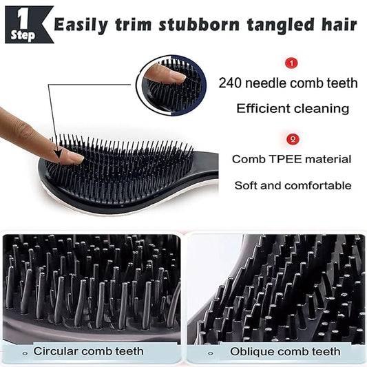 YOFANG 2PCS Mini Cleaning Brush and Cat Comb,Portable Skin Friendly Deshedding Grooming Tool for Dogs, Cats and Small Animals,Professional Deshedding Brush Effectively Remove Tangles & Knots,Sliver ﻿