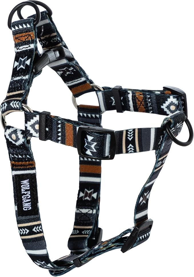 Wolfgang Heavy Duty Adjustable Dog Harness, Pull-Tested to Over 800 lbs for Walking & Training, NewMoon Print, Large
