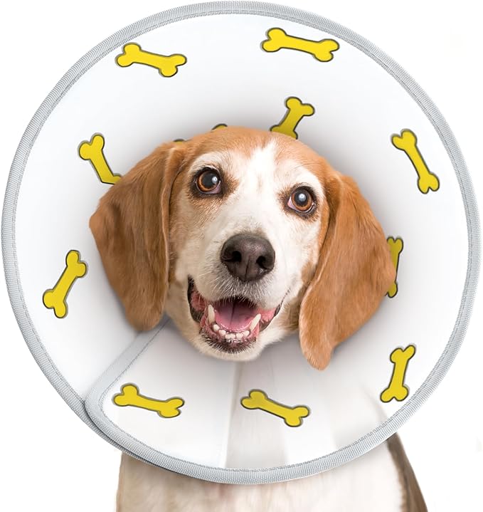 Supet Dog Cone Collar After Surgery to Stop Licking: Adjustable Recovery Elizabeth Collar Alternative for Large Medium Small Dogs, Plastic Pet Head Neck Cone (XS)