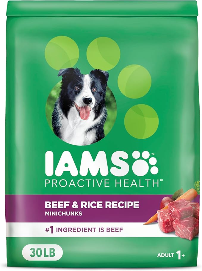 IAMS Proactive Health Adult Dry Dog Food Beef and Rice Recipe, 30 lb. Bag