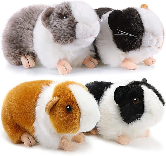 HyDren 4 Pcs 8 Inch Guinea Pig Stuffed Animal Cute Guinea Pig Plush Toy Realistic Stuffed Plushie for Boys Girls Birthday Party Supplies Gifts