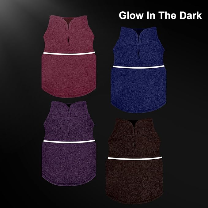 XXS Warm Purple Dog Fleece Vest with Leash Hole - Small Dog Pullover Jacket for Girls, Boys & Dogs